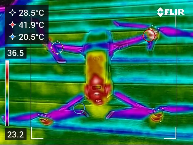 Imagem termográfica de um drone